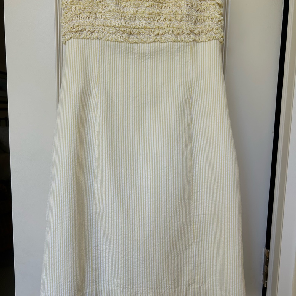 Strapless Yellow Lilly Pulitzer Seersucker Dress (2)